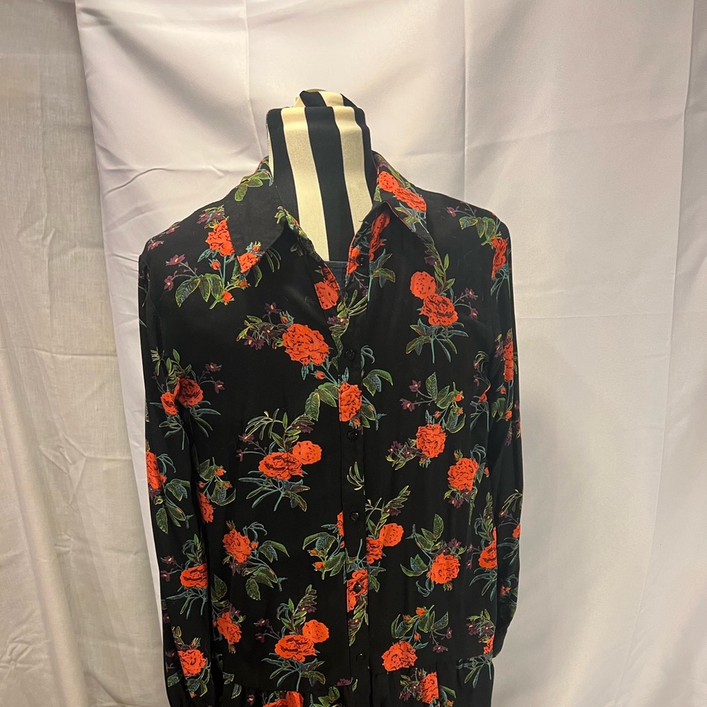 Ellos  black floral tunic top.